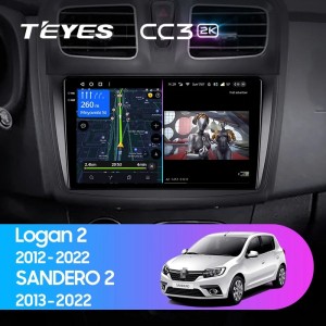 Штатная магнитола Teyes CC3 (2K) для Renault Logan 2 (2012-2019)