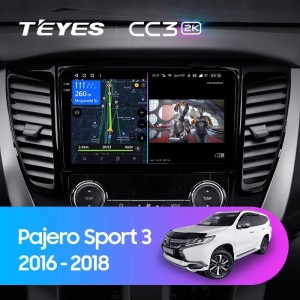 Штатная магнитола Teyes CC3 (2K) для Mitsubishi Pajero Sport 3 (2016-2018)