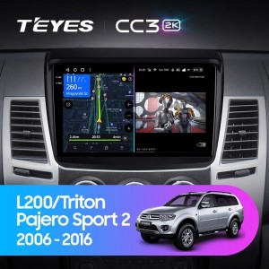 Штатная магнитола Teyes CC3 (2K) для Mitsubishi Pajero Sport 2 L200 Triton (2008-2016)